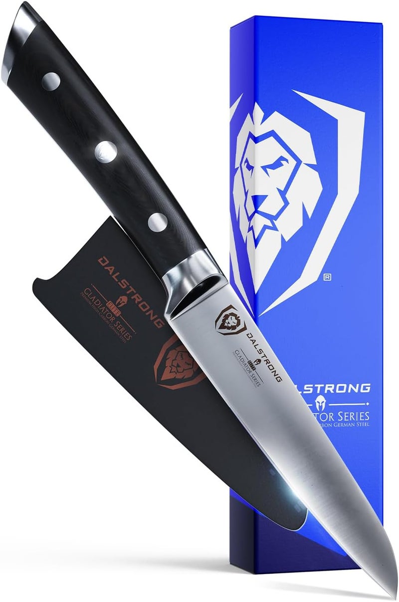 Dalstrong Paring Knife - 3.5 inch - Gladiator Series Elite - Forged High-Carbon German Steel - Black G10 Handle - Sheath Included - Razor Sharp Kitchen Knife - Cooking Chef Knife - NSF Certified - Image 1